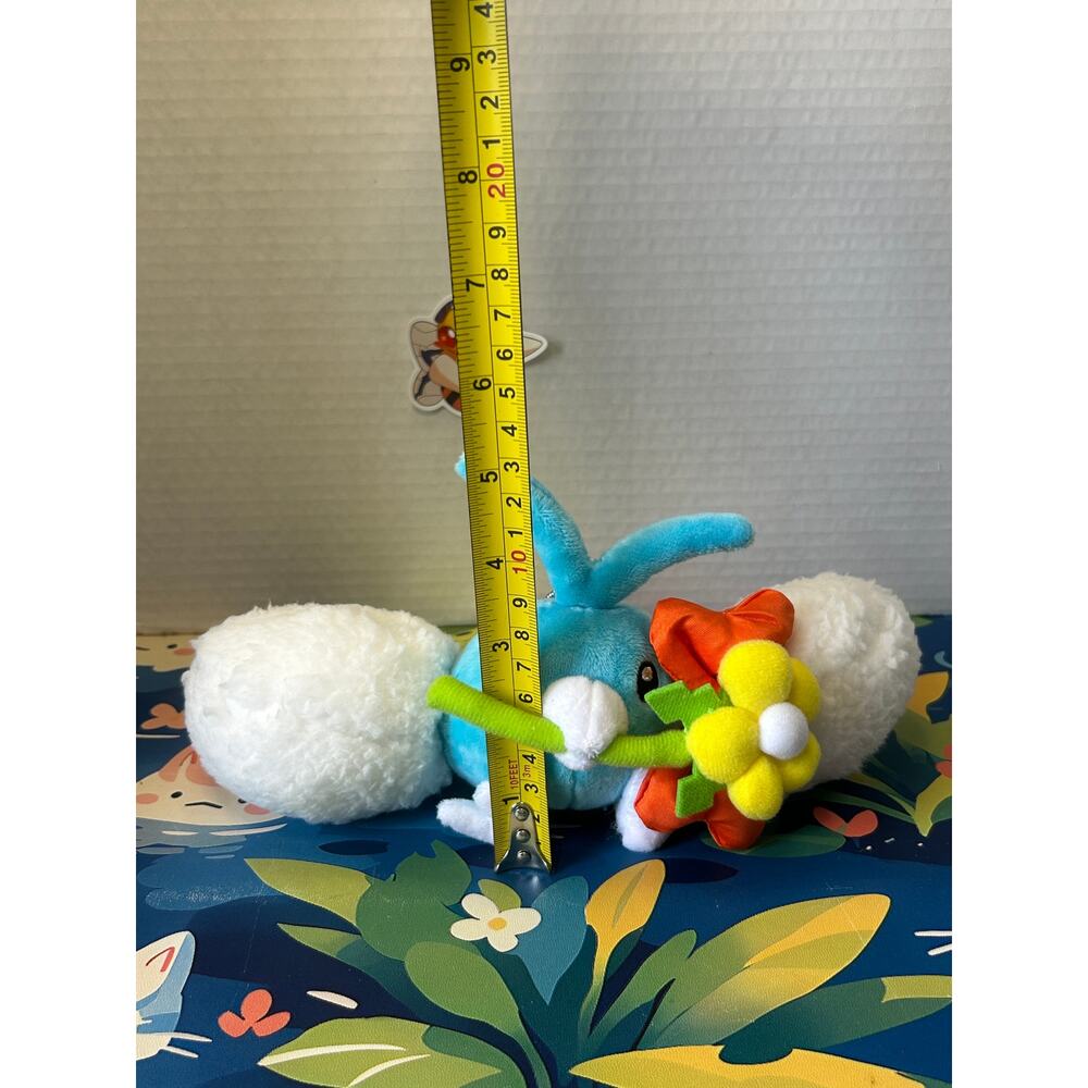 Pokemon Center Mega Tokyo Swablu Plush Keychain Holding Flower NWT - Picture 4 of 13